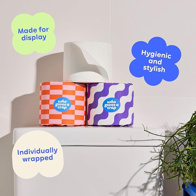 Who Gives A Crap 100% Recycled 3 Ply Double Length Toilet Paper Rolls, 400 Sheets, Pack of 48 - Image 7